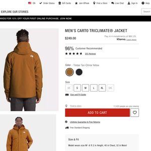 The North Face Men's Carto jacket small